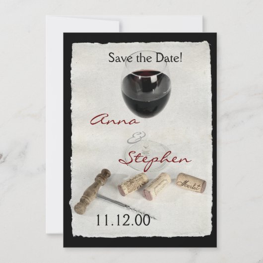 Invitation Verre à vin et bouchons (Devant)