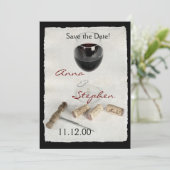 Invitation Verre à vin et bouchons (Debout devant)