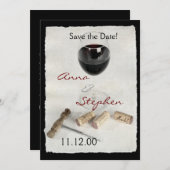 Invitation Verre à vin et bouchons (Devant / Derrière)