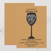 Invitation VERRE À VIN Fête d'anniversaire TOUTE COULEUR Invi (Devant / Derrière)