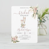 Invitation Verre à vin Fleurs Bourgogne Déjeuner nuptial (Debout devant)