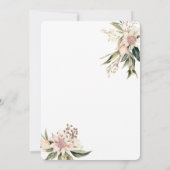 Invitation Verre à vin Fleurs Bourgogne Déjeuner nuptial (Dos)