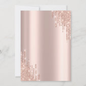 Invitation Verre à vin floral à gouttes de rose dorée pour en (Dos)