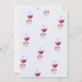 Invitation Verre à vin floral Brunch et bulles (Dos)