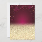 Invitation Verre à vin Gold Bokeh Rose Red Retirement (Dos)