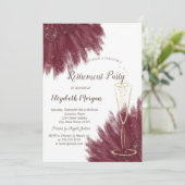 Invitation Verre à vin Gold Confetti de style Bourgogne (Debout devant)