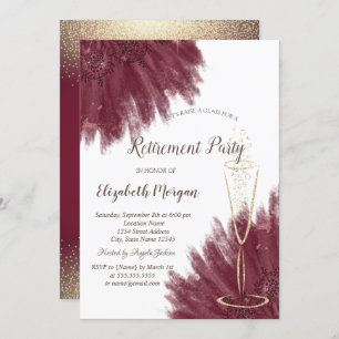 Invitation Verre à vin Gold Confetti de style Bourgogne