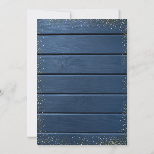 Invitation Verre à vin, Hibiscus Quinceanera en bois bleu (Dos)