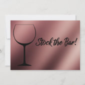 Invitation Verre à vin or rose Stock le Bar Couples Douche (Dos)