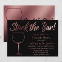 Verre à vin or rose Stock le Bar Couples Douche
