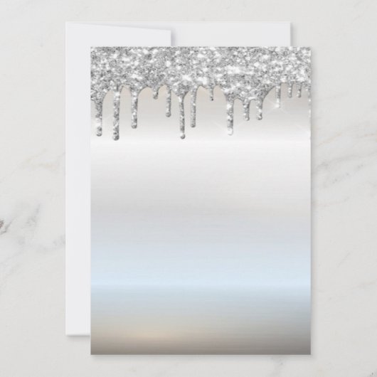 Invitation Verre à vin Parties scintillant en argent baisse l (Dos)