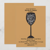 Invitation Verre à vin pour LUNCHE DE FIANÇAILLES TOUTE COULE (Devant / Derrière)