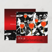 Invitation Verre à vin rouge de célébration de fête Musique R (Devant / Derrière)