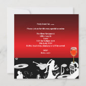 Invitation Verre à vin rouge de célébration de fête Musique R (Dos)