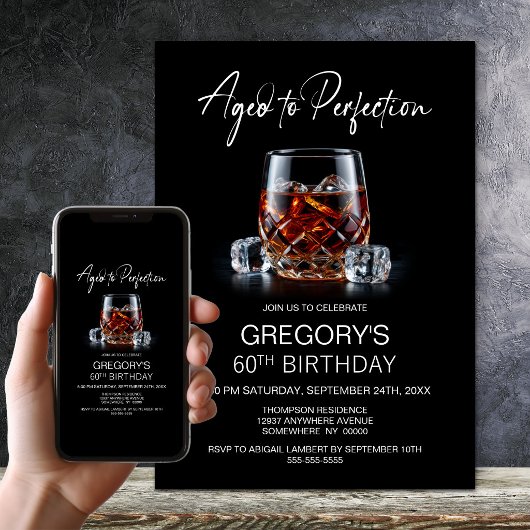 Invitation Verre à Whisky 60e Anniversaire