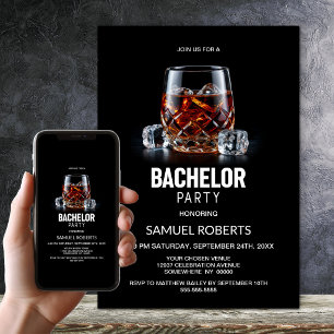 Invitation Verre à Whisky en Cristal Enterrement de Vie de Ga