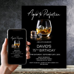 Invitation Verre à Whisky Vieilli à la Perfection 75e Anniver