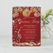 Invitation Verre, Boules de neige Boules Rouge Compagnie Noël (Debout devant)