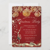 Invitation Verre, Boules de neige Boules Rouge Compagnie Noël (Devant)