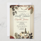 Invitation Verre bouteille de vin, Fête des mariées de fleurs (Devant)