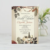 Invitation Verre bouteille de vin, Fête des mariées de fleurs (Debout devant)