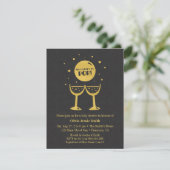 Invitation Verre Champagne Faux Gold Prêt pour le Baby shower (Debout devant)