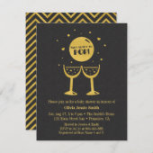 Invitation Verre Champagne Faux Gold Prêt pour le Baby shower (Devant / Derrière)