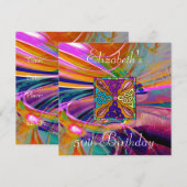 Invitation Verre Coloré Abstrait (Devant / Derrière)