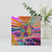 Invitation Verre Coloré Abstrait (Debout devant)