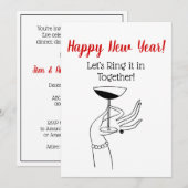 Invitation Verre de Champagne de la Dame de l'année Art déco (Devant / Derrière)