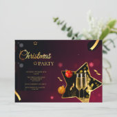 Invitation Verre de champagne de Noël (Debout devant)