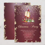 Invitation Verre de Champagne, Fête de Noël des Gnomes d'étoi (Devant / Derrière)