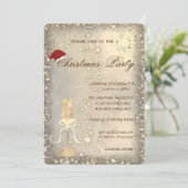 Invitation Verre de champagne Fête de Noël du Père Noël (Debout devant)