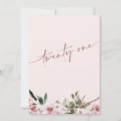 Invitation Verre de Champagne Floral Blush 21e anniversaire (Dos)