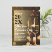 Invitation Verre de Champagne Nouvel An (Debout devant)