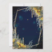 Invitation Verre de champagne, Robe, Fleurs de soleil Bleu Ma (Dos)