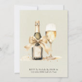 Invitation Verre de Champagne vert clair Brunch & Bubbly (Dos)