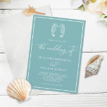 Invitation Verre de mer Bleu Seahorse Plage côtière Mariage<br><div class="desc">Ce design minimaliste classique en verre de mer bleu faire-part de mariage est parfait pour les mariages côtiers et nautiques et de destination de plage,  avec 2 mignons hippocampes baisant au sommet,  élégante calligraphie script,  et un cadre autour du bord.</div>