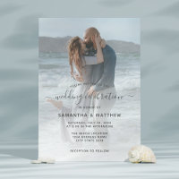 Verre de mer Dusty Blue Couple Photo Plage Mariage