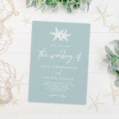 Invitation Verre de mer moderne Starfish Beach Script Mariage