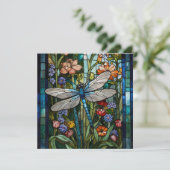 Invitation Verre de tache florale de lagon (Debout devant)