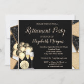 Invitation Verre de vin d'or, Ballons, Partie de retrait de m (Devant)