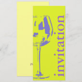 Invitation verre de vin moderne - douche nuptiale winetasting (Devant / Derrière)