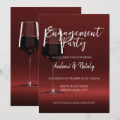 Invitation Verre de vin rouge à la soirée dégustation de vin (Devant / Derrière)