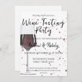 Invitation Verre de vin rouge aquarelle (Devant / Derrière)