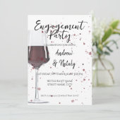 Invitation Verre de vin rouge aquarelle sur blanc (Debout devant)