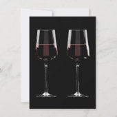 Invitation Verre de vin rouge sur noir (Dos)