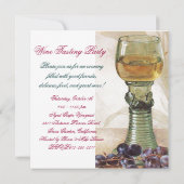 INVITATION VERRE DE VIN, VIEUX VIGNOBLES VIGNOBLES MONOGRAMME (Dos)
