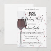 Invitation Verre d'eau colorée de vin rouge (Devant / Derrière)