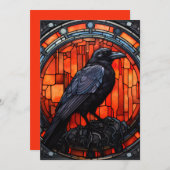 Invitation Verre Éffrayant Raven (Devant / Derrière)